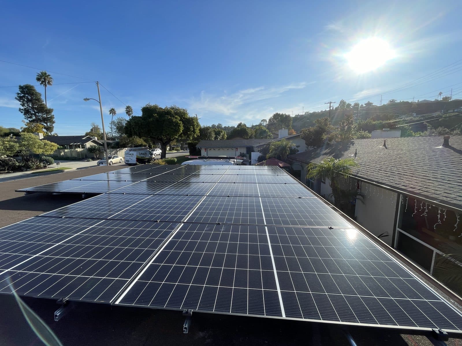Premium glass solar module installation on a home in Rolling Hills Estates, CA on the Palos Verdes Peninsula