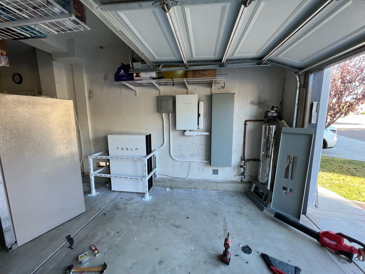 Tesla Powerwall 3 with expansion unit installed in a garage in San Marcos, CA