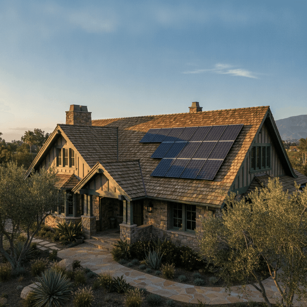 Solar panels on a Wood Shake / Shingle roof — Helios Energy Global, Southern California