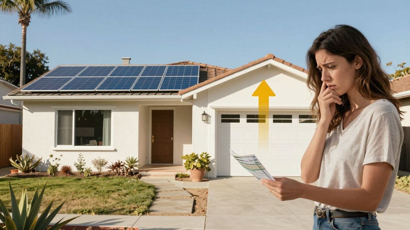 California home with solar panels and rising utility bills.