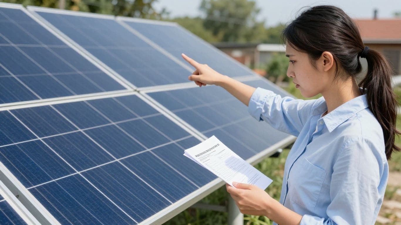 Homeowner with solar panels and a bill.